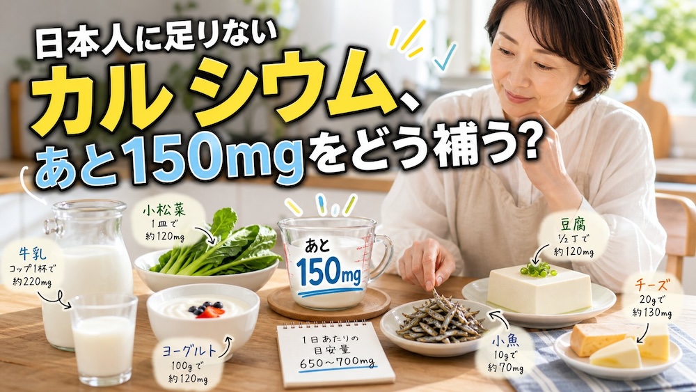 日本人に足りないカルシウム、あと150mgをどう補う？